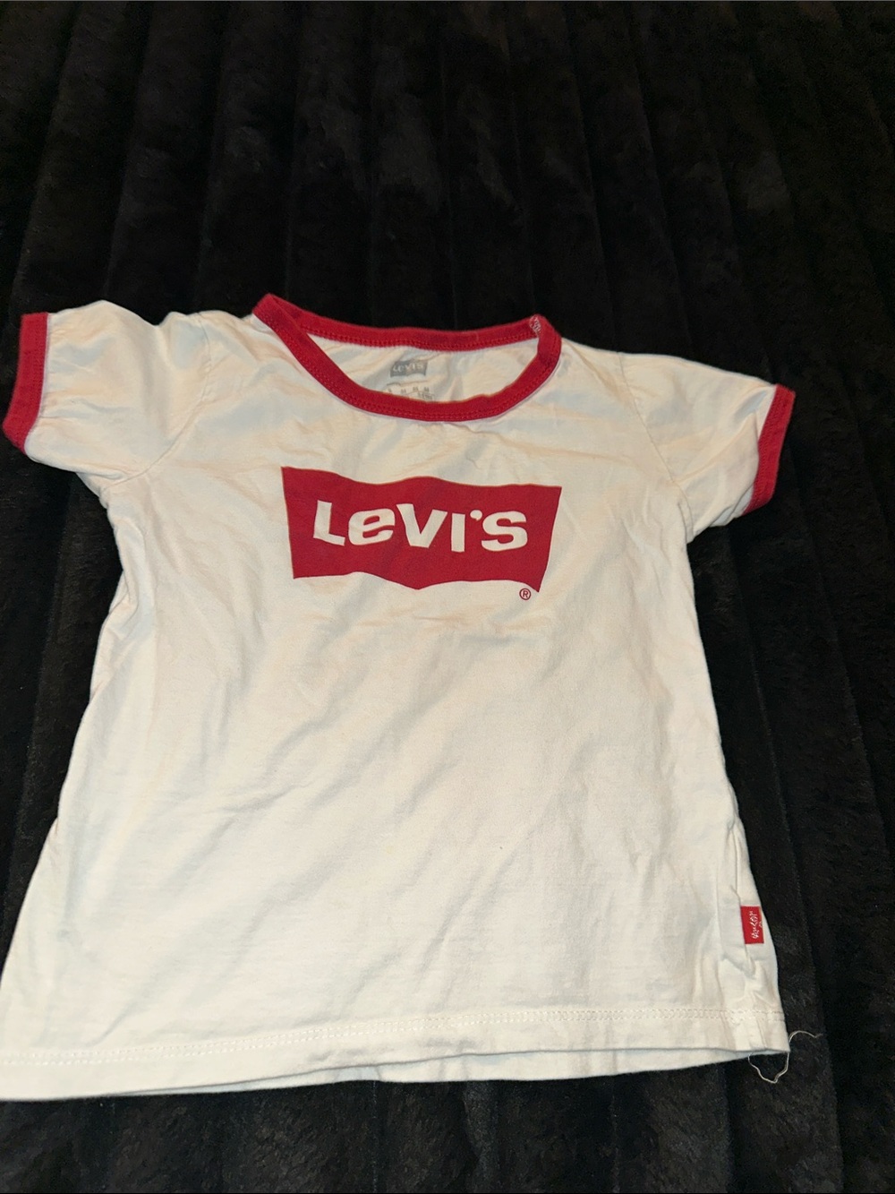 Levi's Kids White Tee with Red Logo Trim